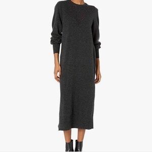 Lucky Brand Long Sleeve Pointelle Knit Wool Sweater Dress